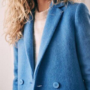 Sezane Johnson coat in light blue, size 38 (US 6)
